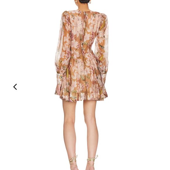 Bardot Womens Small Zelina Mini Floral Dress Revolve Lily Floral Corset Blouson - Picture 2 of 16